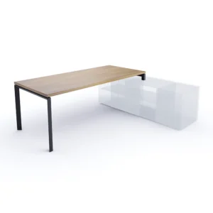 Minimalistički radni stol s drvenom pločom
