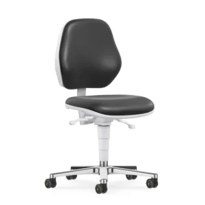 Crna ergonomska uredska stolica s kotačićima