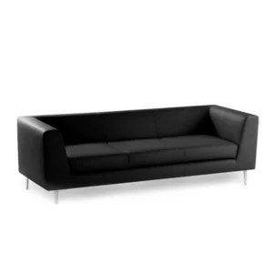 Crna moderna kožna trosjed sofa