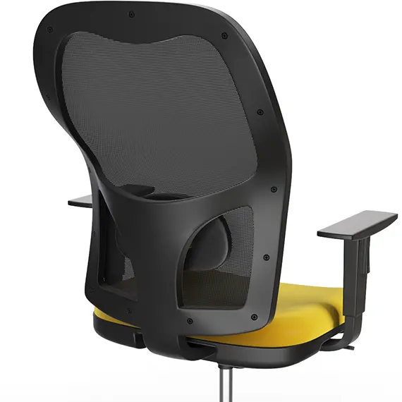 Ergonomska uredska stolica s mrežastim naslonom i žutim sjedalom