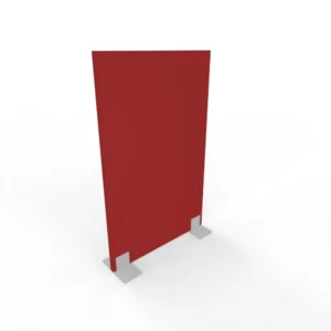 Crveni samostojeći panel na metalnim nosačima