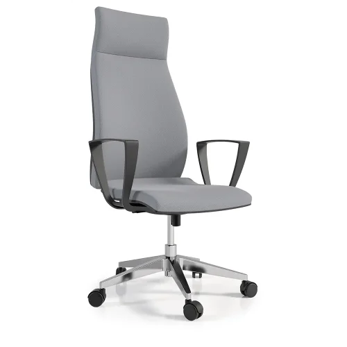 Siva ergonomska uredska stolica s kotačićima