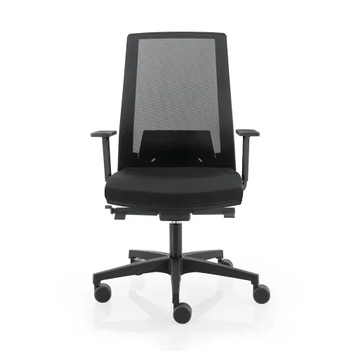 Crna ergonomska uredska stolica s mrežastim naslonom
