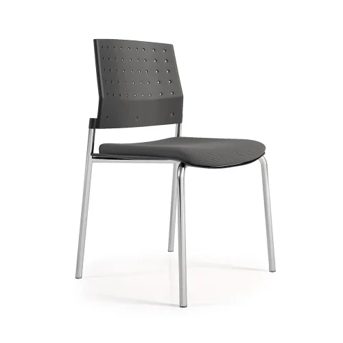 Moderna siva stolica s metalnim nogama