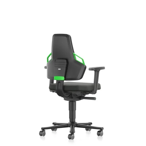 Ergonomska uredska stolica s crno-zelenim detaljima