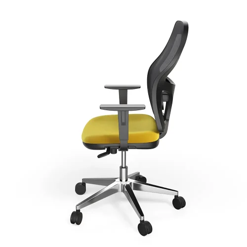 Ergonomska uredska stolica s žutim sjedalom