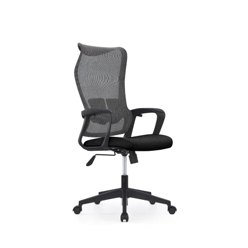 Crna ergonomska uredska stolica s mrežastim naslonom