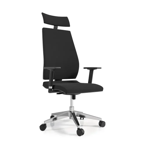 Crna ergonomska uredska stolica s naslonom za glavu