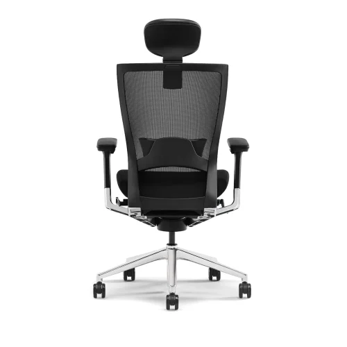 Ergonomska crna uredska stolica s naslonom za glavu
